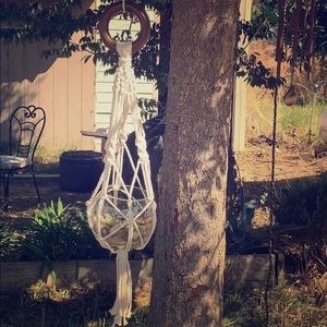 Handmade Macrame (succulents & glass orb included)